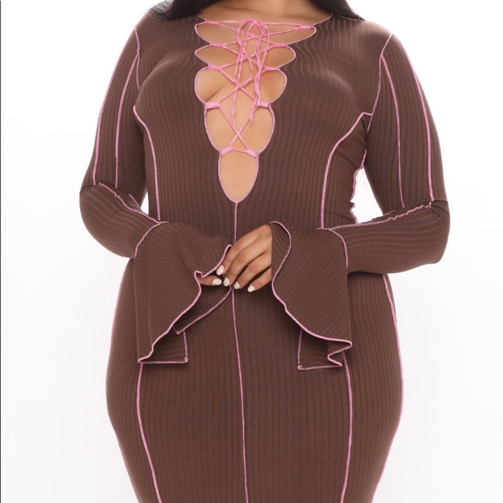 Lace up mini dress